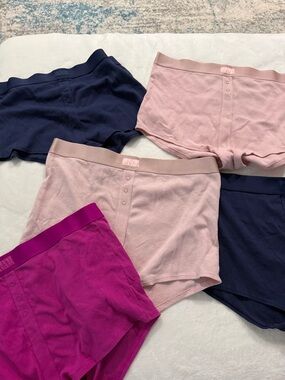 Victoria’s Secret PINK Navy, Blush Pink HIGH WAIST WAFFLE BOYSHORTS xxL